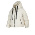 Solo Deportes Moda Campera Puffer De Abrigo Con Capucha Nylon Mujer Crudo